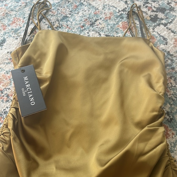 Marciano Satin Dress in Cider Gold color - Picture 3 of 3